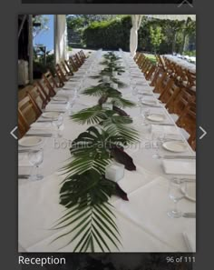 a long table is set up with place settings