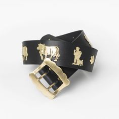 Inspired by the classic Appenzeller belt, together with AVA Accessoires we have developed a wider version for women that is worn on the waist. The belt is 5cm wide, handmade from the finest cowhide leather and decorated with brass ornaments. | Shipping to the EU (and CH) incl. VAT up to 150 EUR value of goods - for orders above this value, VAT and any customs costs must be paid by the customer | Western Gold Leather Belt, Gold Embroidered Leather Belt, Brass Ornaments, Handmade Belts, Silver Ornaments, Nickel Silver, Suspender Belt, Belt Size, Suspenders