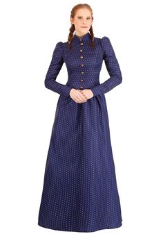 Amelia Bedelia Costume, Apron Dress Outfit, Wild West Costumes, Covered Wagons, Outfit For Halloween, Trundle Beds, Fiddle Music, Pretty Blue Dress, Pioneer Dress