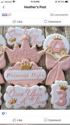 decorated cookies with princess names and tiaras