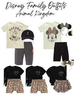 the disney family outfit is shown with matching outfits