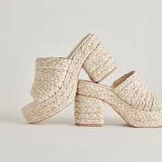 LADY HEELS IVORY MULTI WOVEN Dolce Vita Heels, Dolce Vita Sandals, Palm Beach Style, Black Weave, Braid Designs, Chunky Block Heels, Womens Heels, Black Heels, Shoe Collection