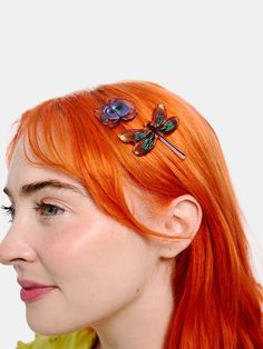 Bug out! 🪲✨ ✦ A playful set of 2 clips that have ball and clasp hardware. ✦ Great for decorating all types of hair! ✦ Beatle measures approximately 1.5 x 1" and the dragonfly approximately 2.2 x 2". ✦ Made of eco-friendly and sustainable cellulose acetate with nickel-free and tested hardware. ✦ Proudly and responsibly made in Jinhua, China, and designed by Tiffany Ju. ✦ Slight variations in color or pattern may occur due to the nature of handmade acetate production. Accessorize Bags, Book Clothes, Cellulose Acetate, Jewelry Pins, Garden Shop, Hair Fragrance, Winter Accessories, Men's Grooming, Fall Vibes