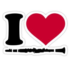 i love flute sticker on a white background