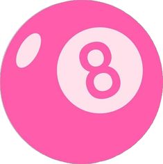 a pink ball with the number eight on it