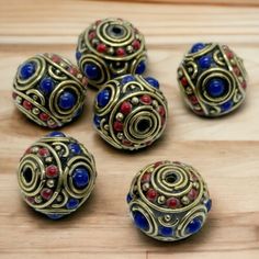 Tibetan Nepal Jewelry Artisan Handmade Brass Lapis Coral 6 Masala beads | eBay Nepal Jewelry, Handmade Brass, Handmade Fashion, Handmade Artisan, Tibet, Nepal, Coral, Gems, Brass