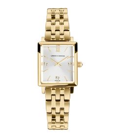 Boyfriend Mini Elevate Gold White 31mm - Larsson & Jennings | Official Store Boyfriend Watch, Swedish Design, Ultra Modern, Iconic Design, Old Vintage, Gold Engagement, Watches Jewelry, Vintage Watches, Gold Watch