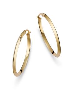 Alberto Amati 14K Yellow Gold Beveled Hoop Earrings - 100% Exclusive Exclusive Jewelry, Gold Bracelet, Jewelry Accessories, Pick Up, In Store, Buy Online, Hoop Earrings, Yellow Gold, Yellow