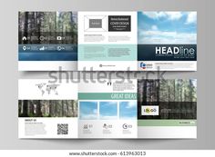 a brochure design with trees and blue sky in the background, for business purposes