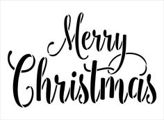 merry christmas lettering on white paper with black ink and handwritten font in the middle