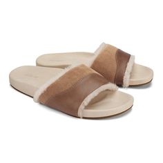 Designed to give you a comfy-cozy feel whether you're hanging out at home or walking around camp  the women's OluKai Ho'Ala slides have nonmarking rubber outsoles for trips beyond the house. Comfortable Outdoor Slide Slippers, Comfortable Outdoor Slides With Textured Footbed, Casual Brown Slides For Outdoor, Casual Brown Outdoor Slides, Comfortable Adjustable Slippers For Outdoor, Comfortable Adjustable Outdoor Slippers, Outdoor Open Toe Slippers, Adjustable Comfortable Outdoor Slippers, Comfortable Beige Slides With Removable Insole