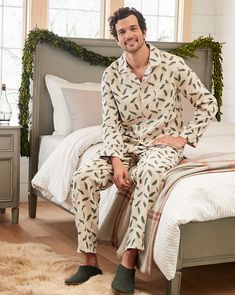 Our men's flannel pajamas are a perennial cool-weather favorite. Crafted in Peruvian organic pima cotton that's brushed inside and out for exceptional softness, with a comfy, customizable waistband and a perfected fit.  Exclusive. Top has a notched collar, long sleeves, and a chest pocket. Piping along collar, placket, and cuffs. Bottoms have side-seam pockets and an elasticized waist with drawcord and snap fly. Peru. Neutral Pajamas, Sleep Fits, Pajamas Men, Mens Flannel Pajamas, Christmas Pj, Mens Sleepwear, Mens Flannel, Flannel Pajamas, Garnet Hill