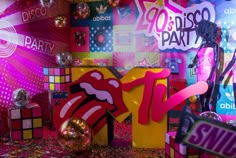 an image of a disco party scene with decorations