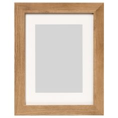 a wooden frame with a white background and light wood grained finish on the edges