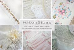 there are many different pictures with the words heir stitching