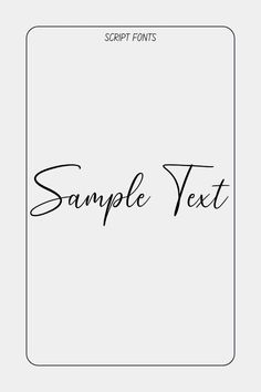 a handwritten font that is used to spell out the word sample text on a white background