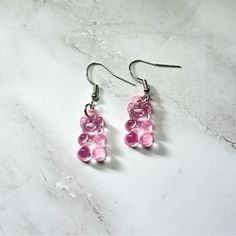 Pink Gummy Bear Dangle Earrings Climber Earrings Silver, Gummy Bear Earrings, Hummingbird Earrings, Bear Earrings, Cartilage Earrings Hoop, Dog Earrings, Yellow Gemstones, Butterfly Earrings Stud, Climber Earrings