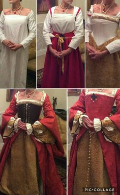 What's under a tutor dress Sewing Historical Dresses, Rennaisance Fashion, 1500s Dress, 1500 Dress, Tudor Dress Up, Tudor Clothing, 16th Century Dress, Costume Chevalier, Medieval Dress Pattern