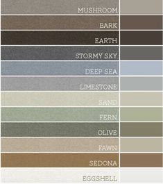 the names of different types of paint colors