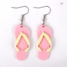 Flip Flop Earrings For Unique Or Funny Earrings, Search: "Quirky" (In The Search Box In My Closet) I Ship Fast And Well Packaged. Bin10 Yellow Earrings For Summer Gifts, Fun Yellow Earrings For Summer, Casual Yellow Earrings For Summer, Trendy Yellow Plastic Earrings, Summer Gift Earrings Made Of Plastic, Funny Earrings, Betsey Johnson Earrings, Crystal Heart Earrings, Gold Bead Earrings