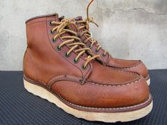 Vintage Red Wing Irish Setter Boots 875 Moc Toe Made in USA Sz UK 6 | US 7 Awesome shoes minor scuffs, check photos for clear visual description. PLEASE VIEW ALL PHOTOS CAREFULLY AS I CONSIDER THEM PART OF THE DESCRIPTION. I WILL GLADLY COMBINE SHIPPING FOR MULTIPLE ITEMS PURCHASED IF THEY CAN BE SAFELY SHIPPED TOGETHER. DELIVERY WITHIN 5 BUSINESS DAYS, 1-2 DAYS HANDLING ONCE YOUR PAYMENT CLEARS, THIS ITEM WILL COME PROFESSIONALLY PACKAGED AND SHIPPED WITH CARE. PLEASE CONTACT ME THROUGH MESSAGES IF YOU HAVE ANY QUESTIONS OR CONCERNS. THANKS FOR LOOKING Irish Setter Boots, Awesome Shoes, Irish Setter, Red Wing, Red Wings, Nice Shoes, Kenya, Halloween Shopping, Made In Usa