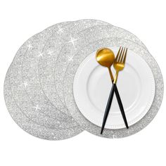 PRICES MAY VARY. What you get: 50 pieces of silver glitter paper placemats in the diameter of 14 inch, sufficient quantities and bling bling effect that can meet your various dining table decoration needs Glitter surface: our silver placemats are decorated with many glitters, which is shining and full of exquisite feeling, easy to match event styles and make more eye-catching, will add a lively touch to your dining table. Material: these round glitter table mats are mainly made of quality paper Placemats For Wedding, Candle Backdrop, Balloon Lanterns, Decorative Placemats, Led Balloons, Round Table Mats, Candle Wedding Decor, Banquet Party, Paper Doilies