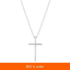 in stock White Gold Tarnish-resistant Jewelry For Mother's Day, Tarnish Resistant White Gold Cross Jewelry, Tarnish Resistant White Gold Jewelry For Mother's Day, Minimalist Cross Jewelry For Anniversary, Mother's Day Sterling Silver Cross Pendant Jewelry, Fine Jewelry Tarnish Resistant Cross Pendant, Minimalist Rose Gold Cross Pendant Jewelry, Mother's Day Sterling Silver Cross Pendant, Tarnish Resistant Cross Pendant Jewelry