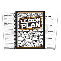 the star wars lesson plan is open to show it's pages and features stormtroopers