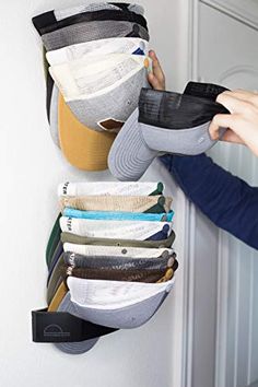 The ORIGINAL DomeDock! American, patented, Wall Mount Hat Rack 25 Ball Cap Storage. Compact Hat Organization System. Made and Shipped in USA. (Single, White) Hat Hanging Ideas