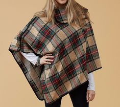 Invite classic charm to your fall and winter looks with this Patrick plaid button poncho. Its soft material and relaxed fit make it a cozy choice for chilly days. From Tickled Pink. Tickled Pink, Winter Looks, Fall And Winter, Soft Material, Scarf Wrap, Make It, Scarf Accessory, Fashion Accessories, Plaid