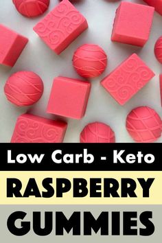 raspberry gummies with text overlay reading low carb sugar free keto