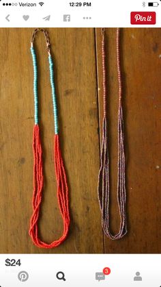 Love the orange and turquoise Multi Strand Beaded Necklace, Diy Collier, Long Beaded Necklace, Seed Bead Necklace, Bead Stringing, Diy Schmuck, Bijoux Diy, Bead Jewellery, Seed Bead Jewelry