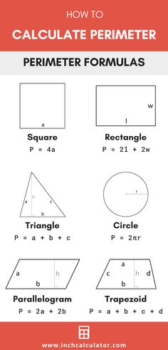 the perimeter formula worksheet is shown in this graphic