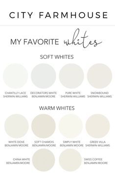 the color scheme for my favorite whitess soft whites and warm whitess is shown in white