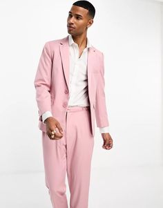 Labelrail x Stan & Tom single breasted fitted suit jacket in salmon pink - part of a set | ASOS Fitted Suit, Summer Inspiration, Swim Shop, Salmon Pink, Wedding Attire, Trending Now, Body Fit, Jeans Shop, Single Breasted