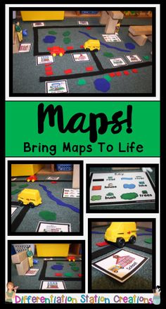 a map with cars and trucks on it that says maps bring a map to life