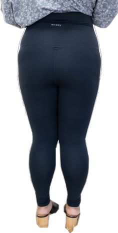 Navy Stretch Activewear In Elastane, Navy Stretch Elastane Activewear, Stretch Navy Leggings For Yoga, Navy Stretch Leggings For Yoga, Navy Stretch Workout Leggings, Navy Stretch Yoga Pants, Navy Stretch Leggings For Gym, Waist Trainer, Black Leggings