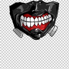 a drawing of a mask with teeth and fangs