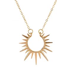 PRICES MAY VARY. 【UNIQUE DESIGN】This dainty sun necklace is inspired by the sun, which symbolizes eternity, light, vitality, prosperity, warmth and hope. Wear your necklace to remind yourself to smile, stay positive and let the sunshine into your heart. 【ADJUSTABLE SIZE】The length of the sun pendant necklace is 49+5.5cm (19 inches+2 inches) and the weight is 8.9 grams. There are two colors of gold and silver for your choice. 【HIGH-QUALITY MATERIALS】Our gold sun necklace are made of alloy and met Metal Pendant Necklace, Punk Accessories, Sunflower Pendant, Sunflower Necklace, Chain Fashion, Pendent Necklace, Flower Pendant Necklace, Girls Necklaces, Creative Jewelry