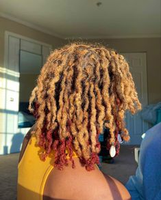 Red And Blonde Locs, Ginger Dye, Men Dread Styles, Dyed Dreads, Red Dreads, Dyed Curly Hair, Loc Inspiration