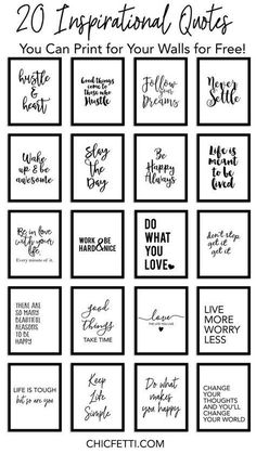 the 20 inspirational quotes you can print for your walls