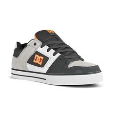 Trendy Fashion DC Pure Skate Shoes - Dark Grey/Orange, Mens shoes Orange Skate Shoes With Contrast Sole For Streetwear, Sporty Gray Skate Shoes With Contrast Sole, Gray Leather Skate Shoes With Gum Sole, Gray Leather Skate Shoes With Contrast Sole, Gray Skate Shoes With Contrast Sole For Streetwear, Orange Low-top Skate Shoes With Contrast Sole, Gray Low-top Skate Shoes With Rubber Sole, Gray Low-top Skate Shoes With Laces, Orange High-top Skate Shoes With Contrast Sole