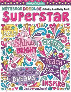 an adult coloring book with the words superstar