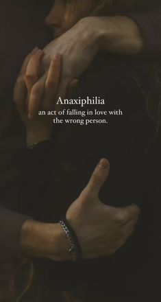 two hands holding each other with the caption anasiaphiia an act of calling in love with the wrong person