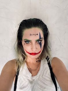 Maquiagem fantasia de coringa feminino halloween Halloween Face, Face Makeup, Halloween Face Makeup, Make Up