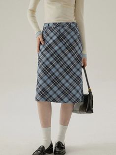 Color Blue Size Unit (CM) Length Waist Hips XS 64 62 85 S 65 66 89 M 66 70 93 L 67 74 97 Blue Plaid Skirt Outfit, Blue Plaid Skirt, Plaid Skirt Outfit, Blue Tartan, Plaid Skirt, Blue Skirt, Plaid Skirts, Tartan Plaid, Skirt Outfits