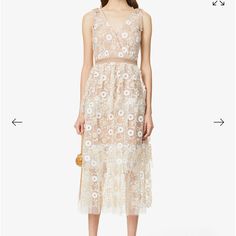 New With Tag Us Size 6 Uk Size 10 No Return Embellished Midi-length Feminine Dress, Feminine Embellished Midi Dress, Embellished Midi Length Dresses For Wedding Guests, Summer Embellished Dress For Wedding Guest, Glamorous Embellished Midi Dress For Spring, Embellished Midi Dress For Wedding Guest In Spring, Chic Embellished Dress For Wedding Guests, Spring Embellished Midi Dress For Wedding Guest, Spring Evening Embellished Midi Dress