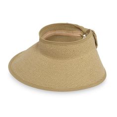 a women's wide brimmed straw hat with a ribbon on the side