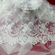 Corded & Beaded Bridal Lace Fabric Embroidered on 100% Polyester Net Mesh.  Sold the yard.  Lace Usa Quinceanera Crown, Beautiful Decorations, Bridal Lace Fabric, Embroidered Lace Fabric, Red Carpet Ready, Bridal Fabric, Corded Lace, Bridal Tiara, Champagne Color