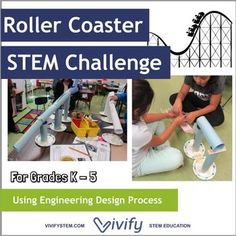 Who doesn't love roller coasters? Using the Engineering Design Process, student teams are tasked with designing a thrilling roller coaster ride! Students learn about the science of roller coasters including various forms of energy, and then using common materials such as craft sticks, paper, and tap... Stem Family Night, Kid Roller Coaster, Stem Activities Middle School, Engineering Design Challenge, Stem Activities For Kids, Forms Of Energy, Stem Classes, Stem Lesson, Engineering Design Process